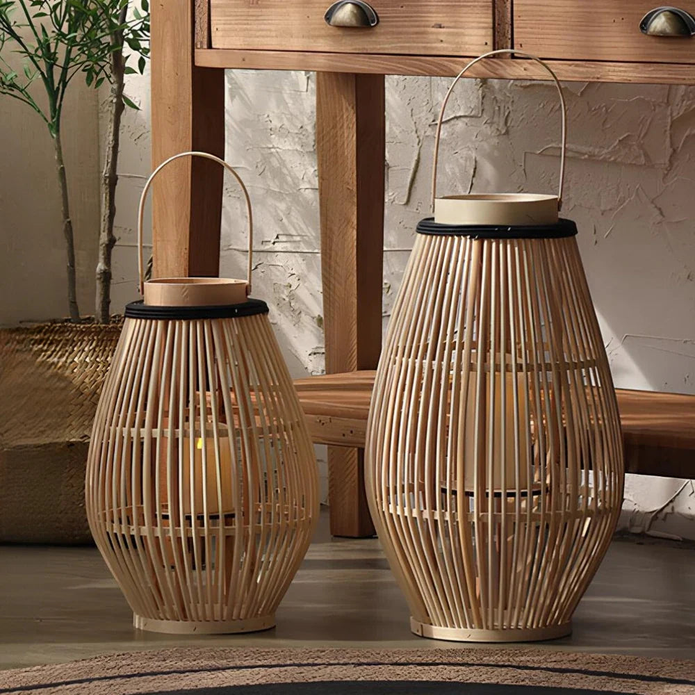 WeaveCraft™ Farol de bambú