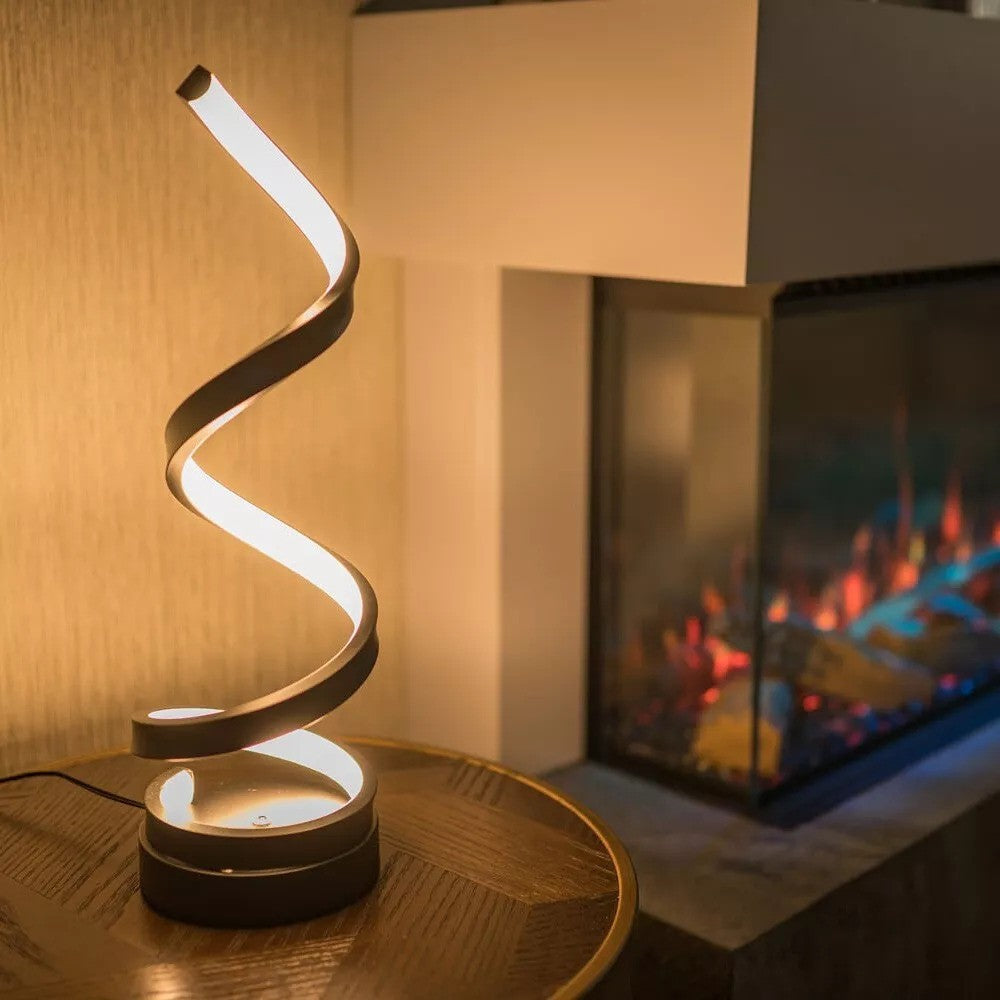 Lámpara de mesa espiral