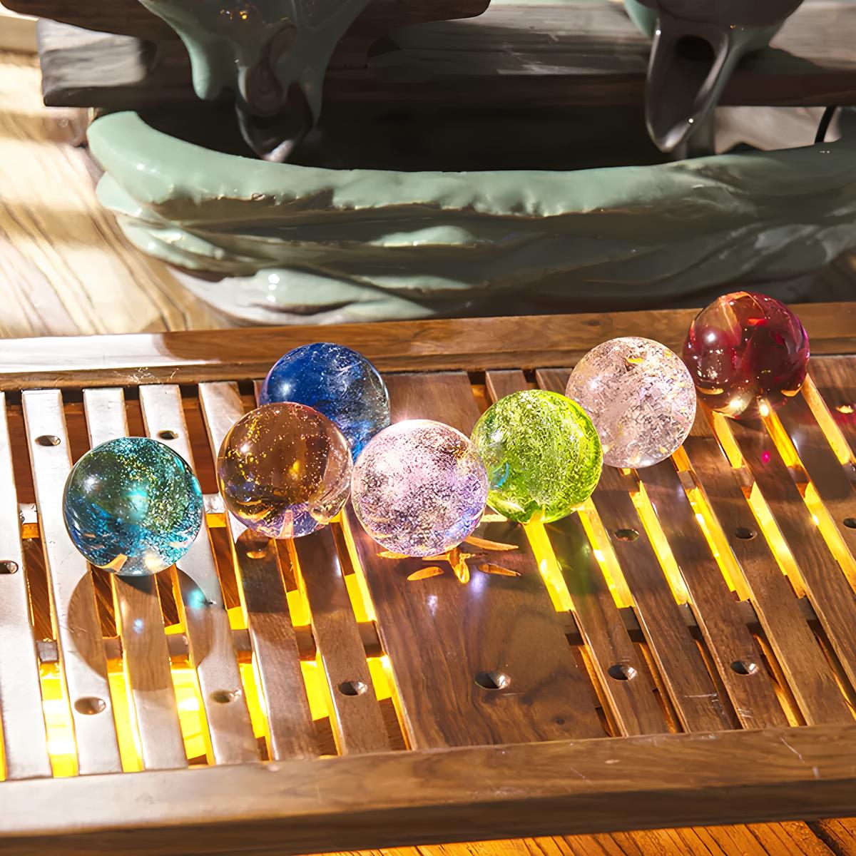 Luminous crystal galaxy orbs