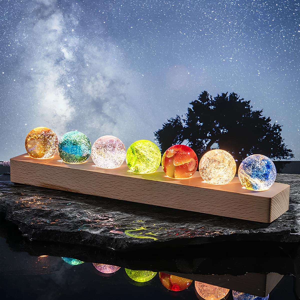 Luminous crystal galaxy orbs