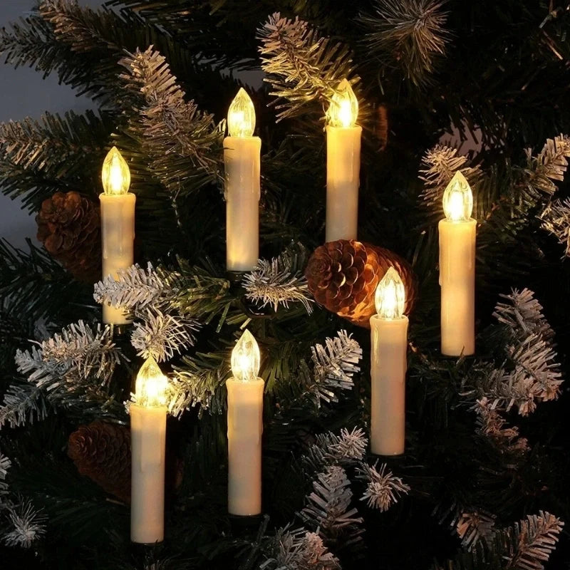 Velas de Navidad inalámbricas con clip