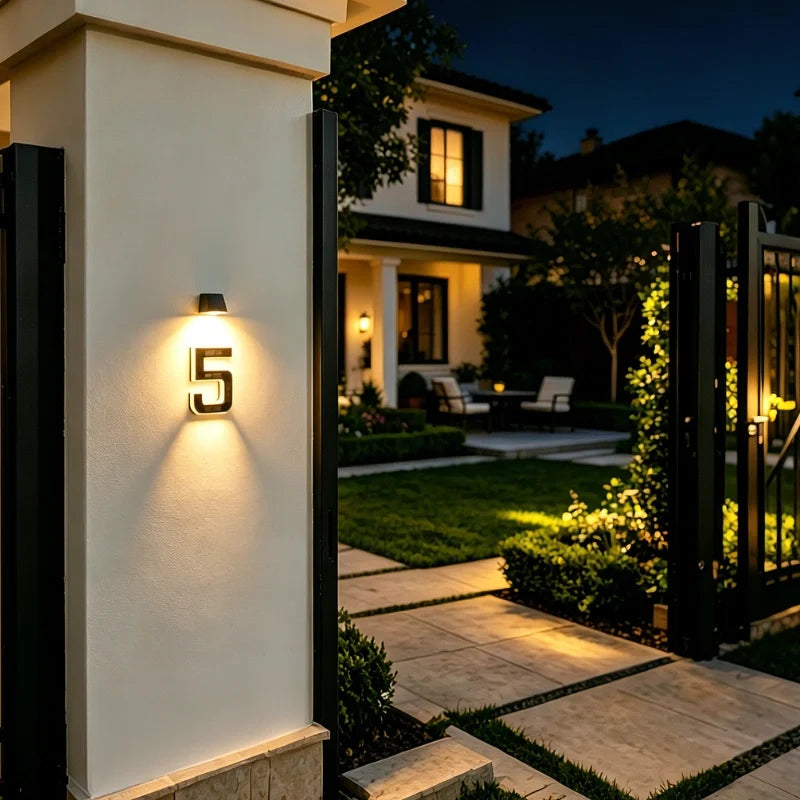 Luz solar para número de casa