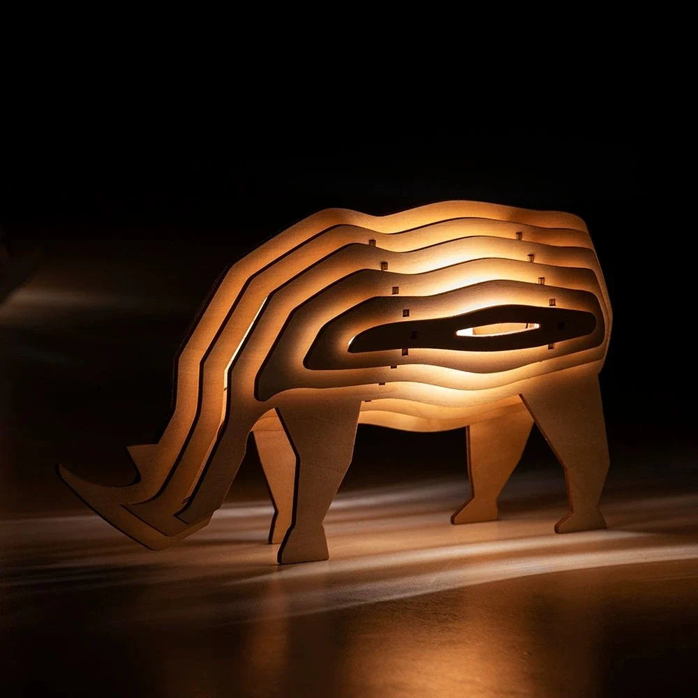 WildCraft™ Lámpara de madera con animales