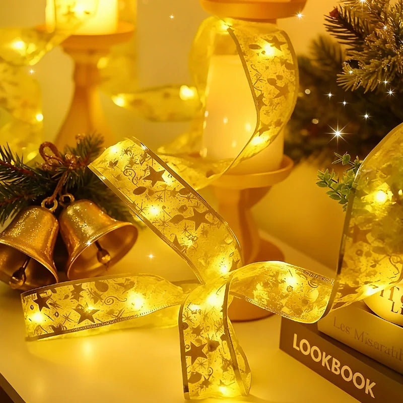 Illuminated decorative ribbon