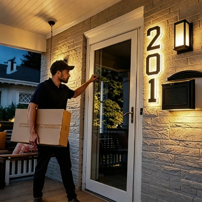 Luz solar para número de casa