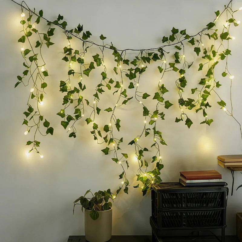Botanical garland with lights