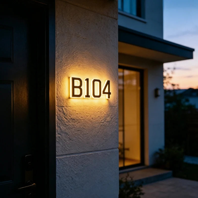 Luz solar para número de casa