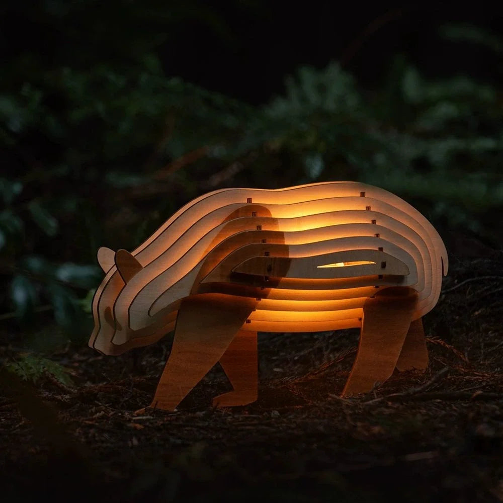 WildCraft™ Lámpara de madera con animales