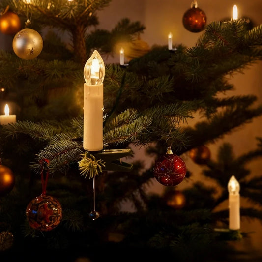 Velas de Navidad inalámbricas con clip