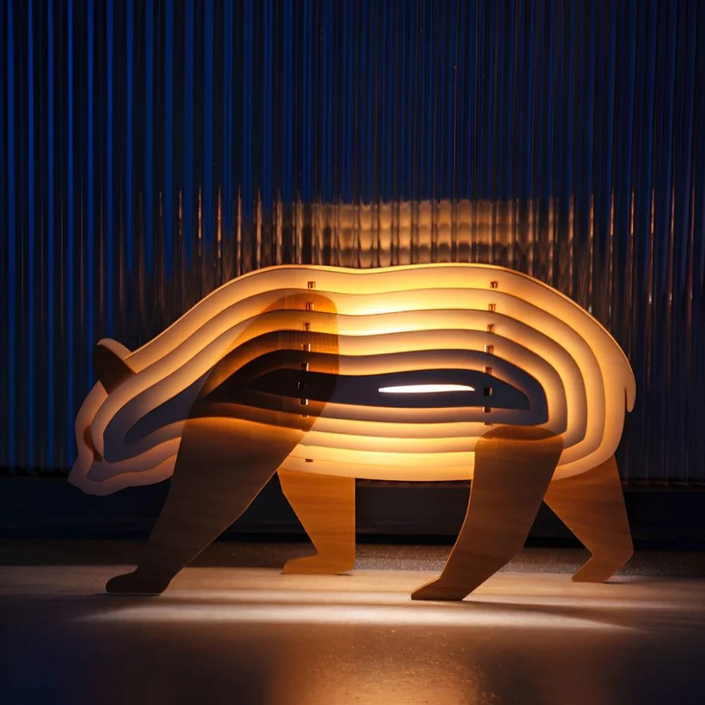 WildCraft™ Lámpara de madera con animales