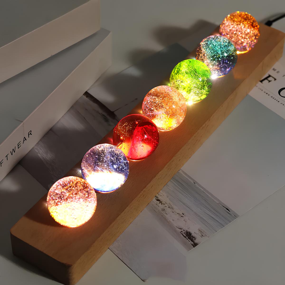 Luminous crystal galaxy orbs