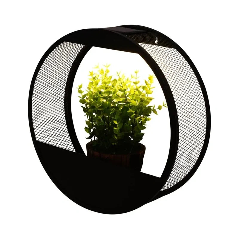 Lámpara de pared con maceta solar