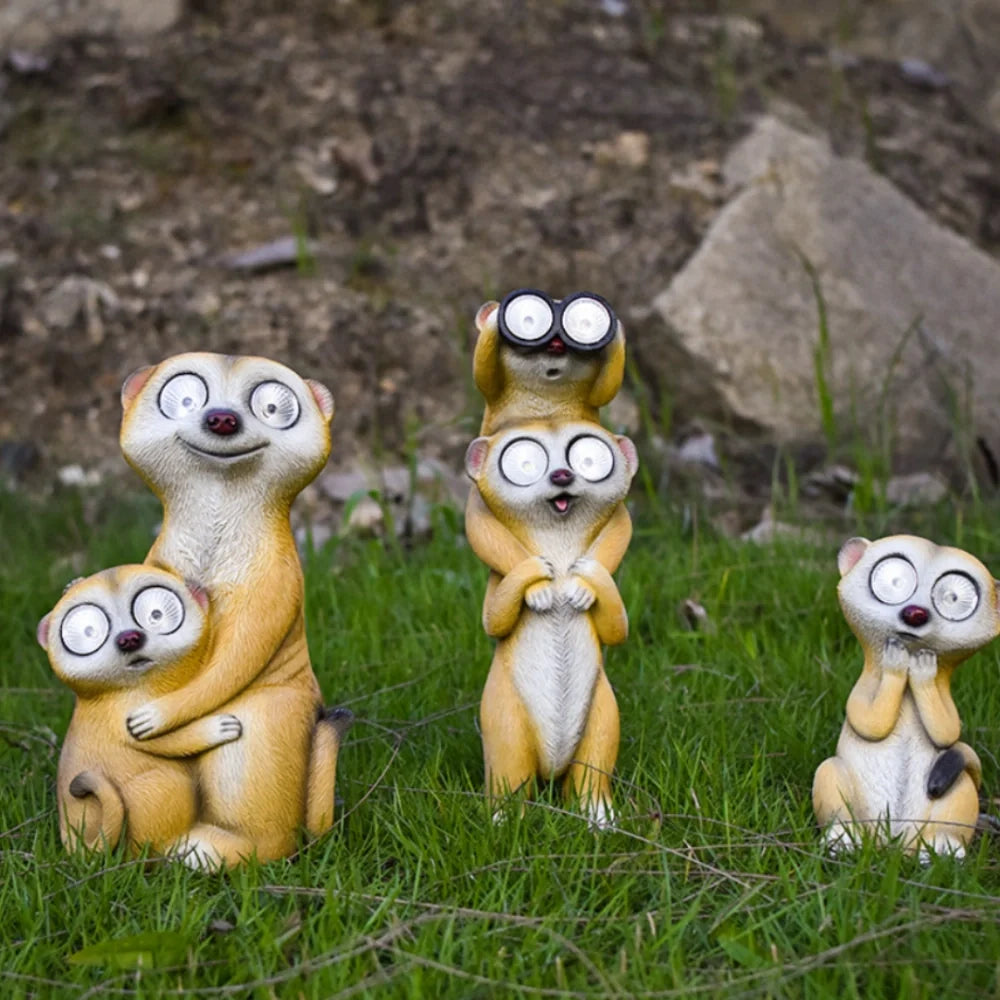 SolarKats™ Figuras luminosas de suricatas