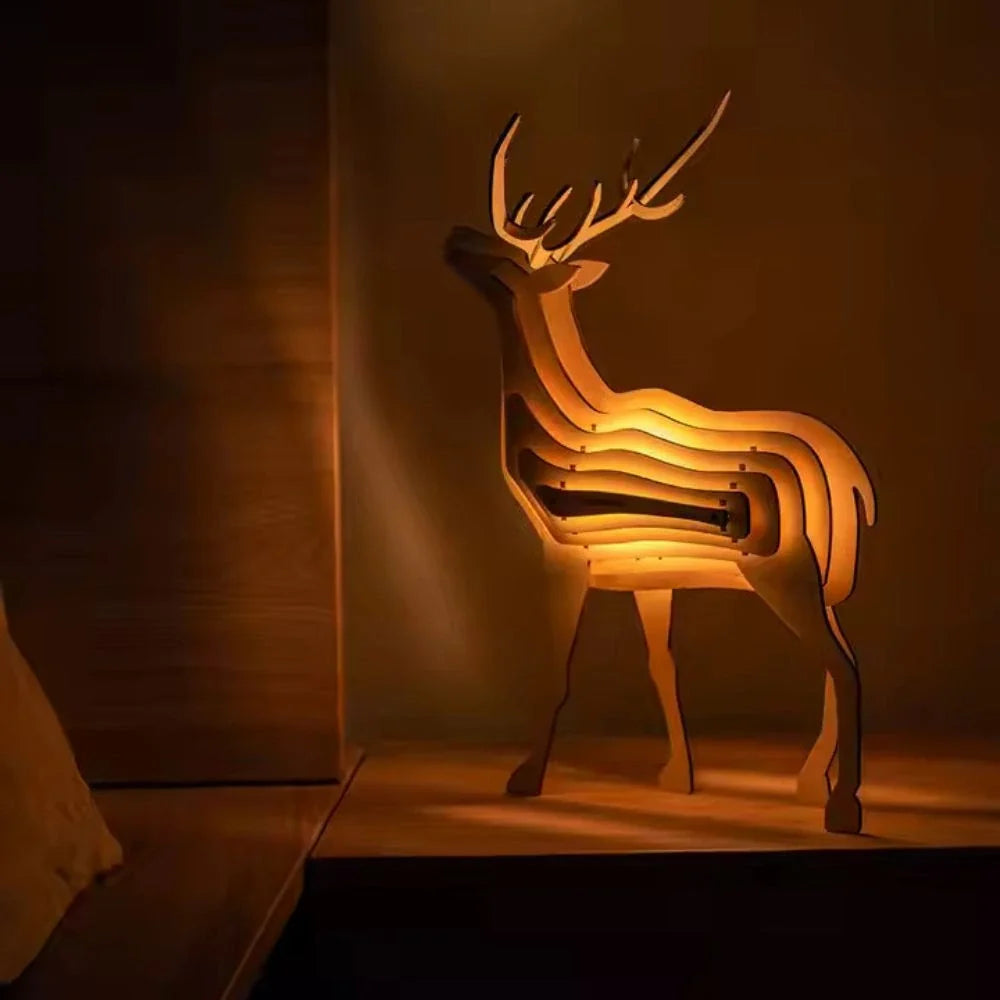 WildCraft™ Lámpara de madera con animales