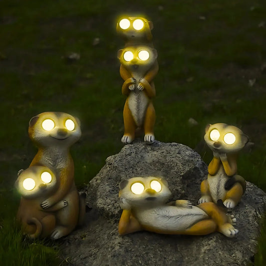 SolarKats™ Figuras luminosas de suricatas