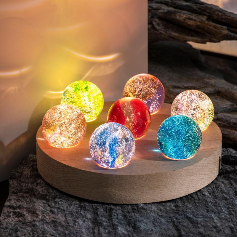 Luminous crystal galaxy orbs