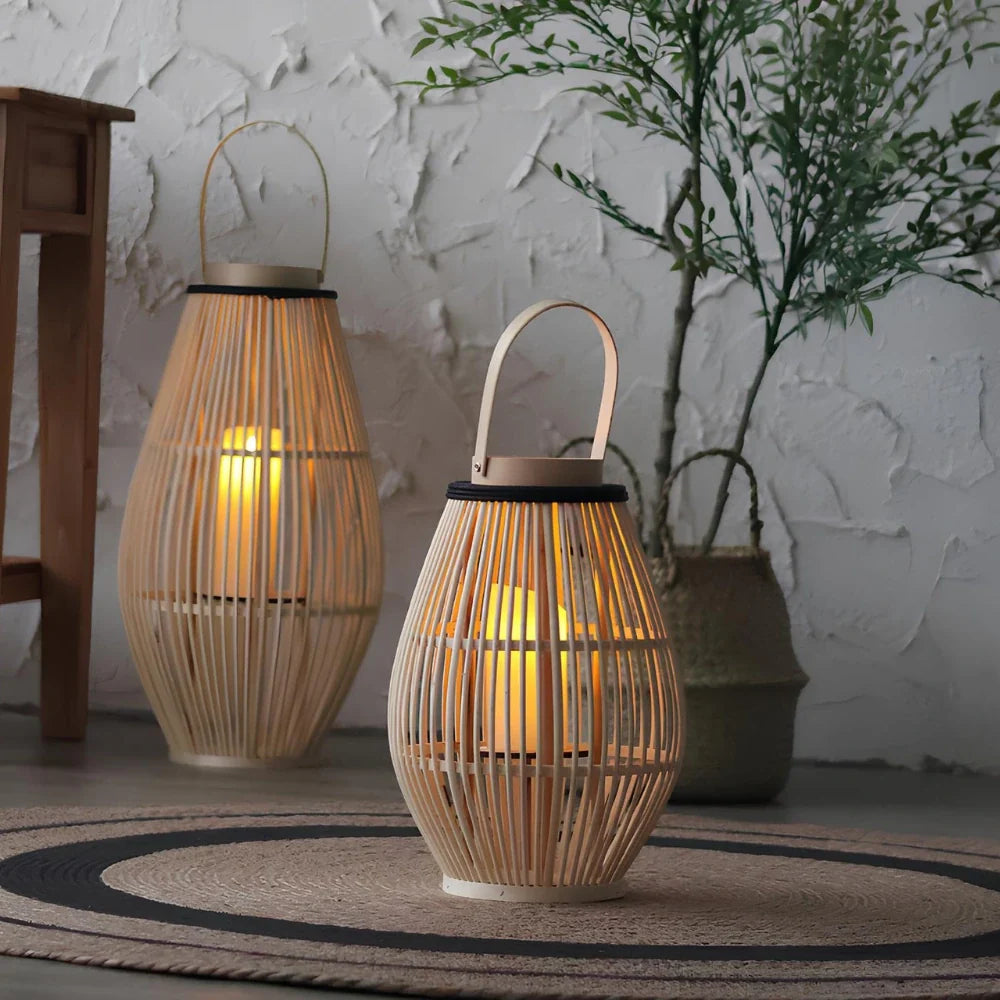 WeaveCraft™ Farol de bambú