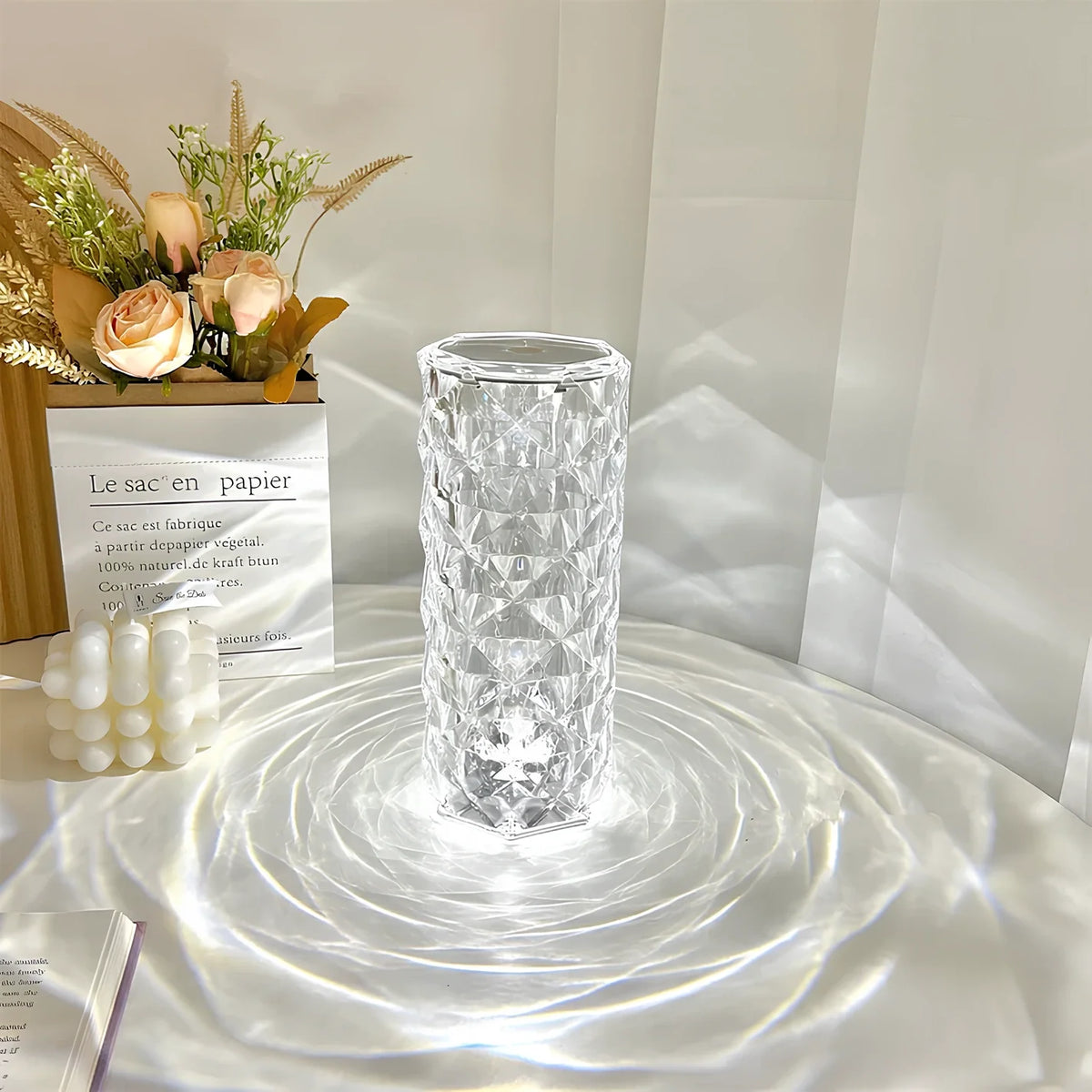 Toque de cristal brillante