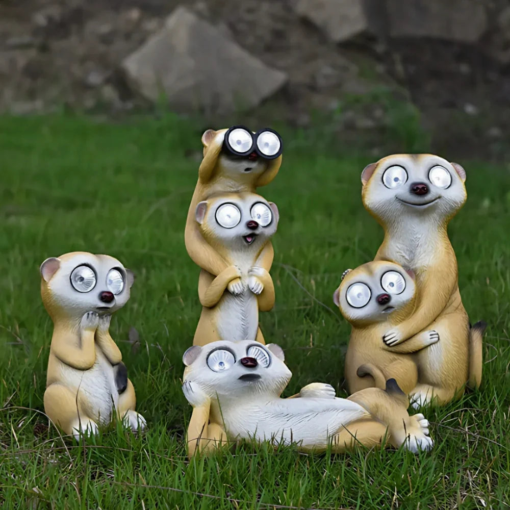 SolarKats™ Figuras luminosas de suricatas