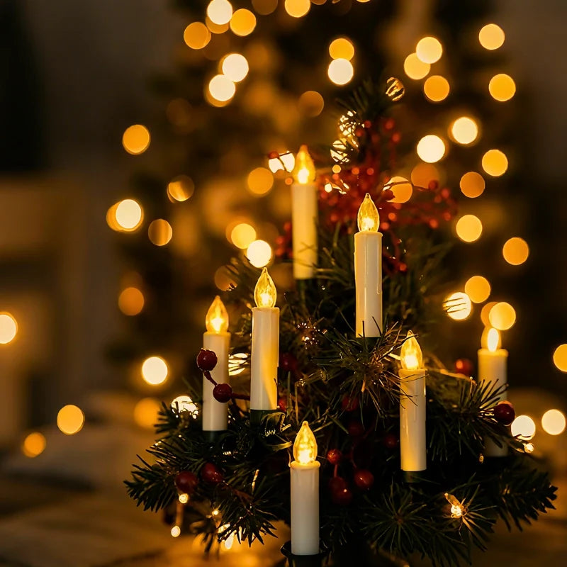 Velas de Navidad inalámbricas con clip