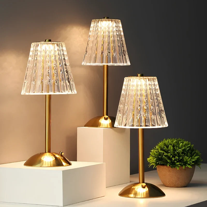 Gold Crystal Table Lamp