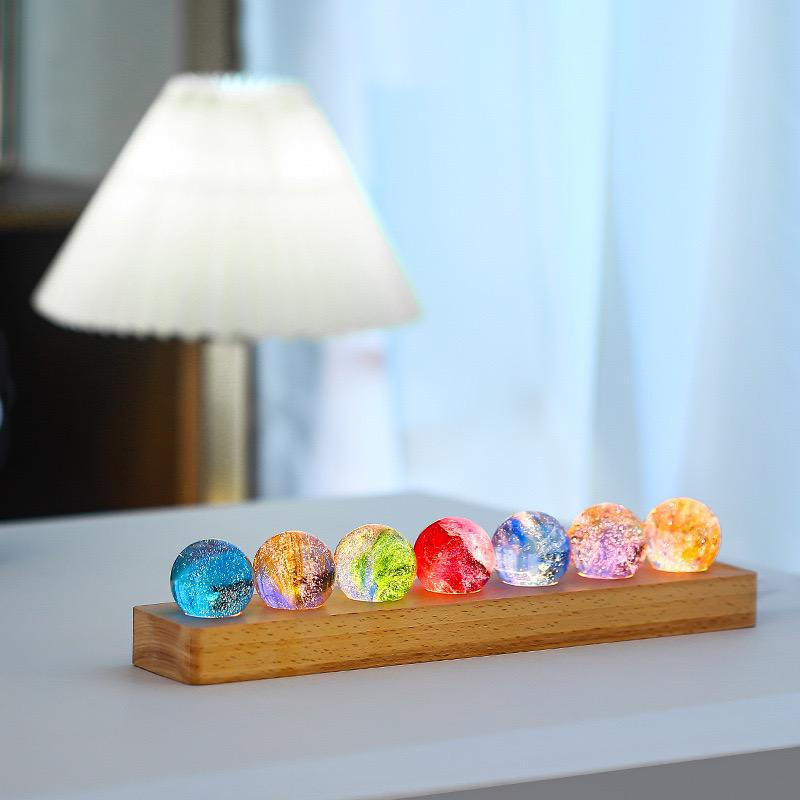 Luminous crystal galaxy orbs