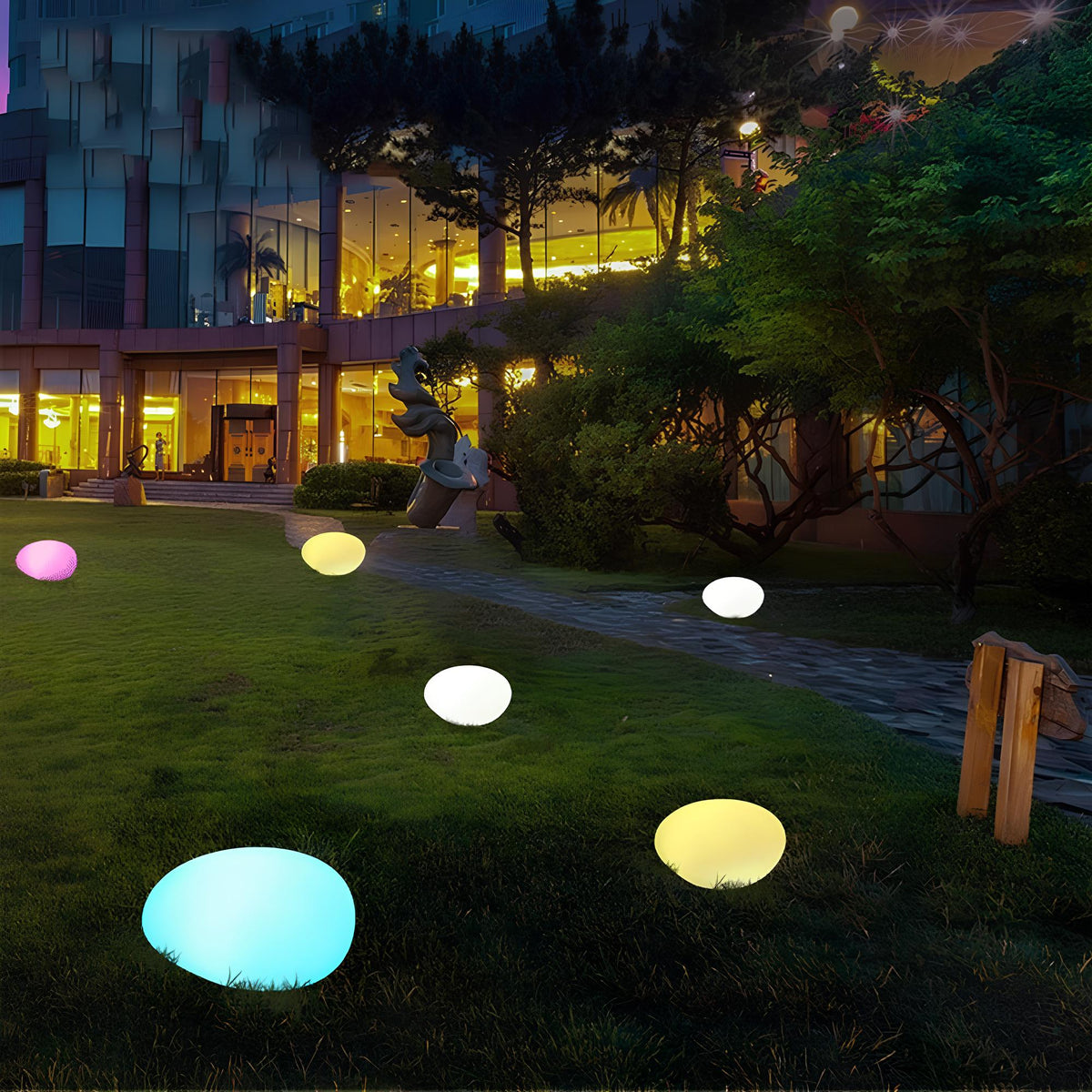Luz de jardín de piedra