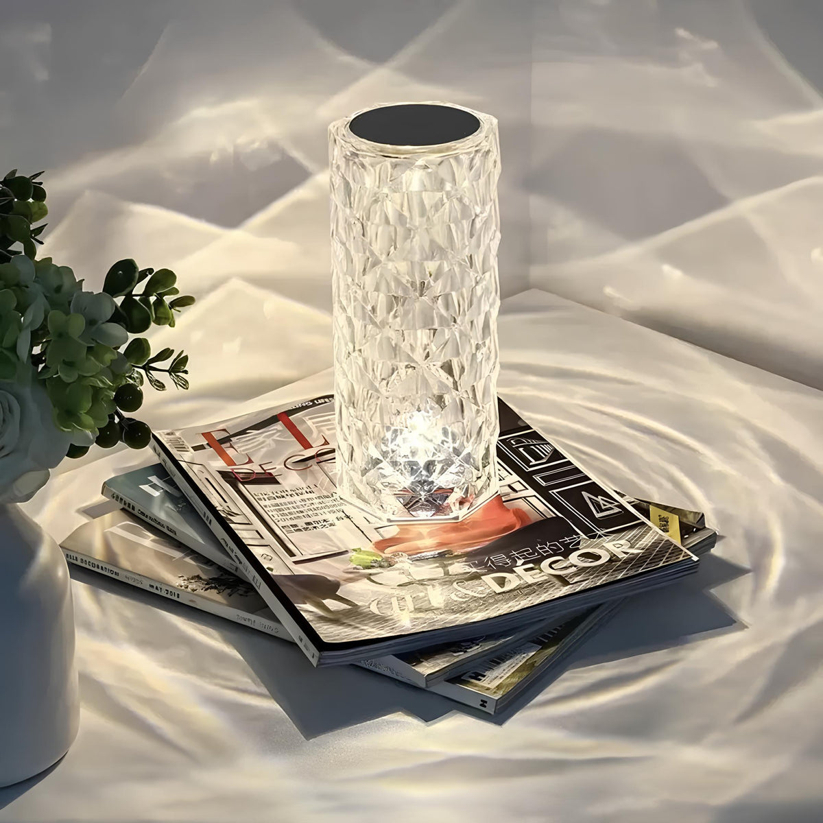 Toque de cristal brillante