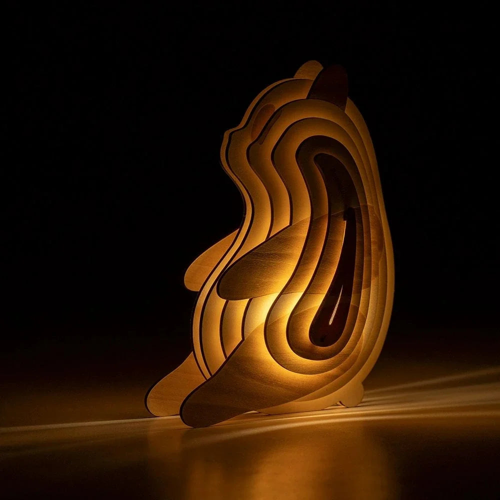 WildCraft™ Lámpara de madera con animales