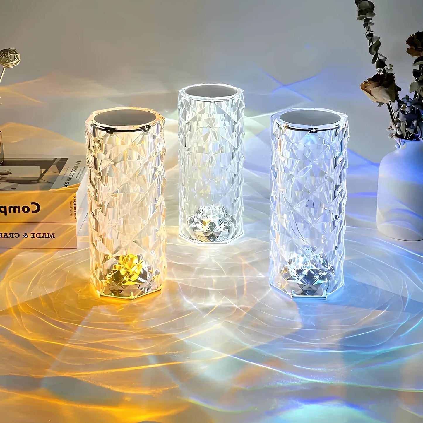 Toque de cristal brillante