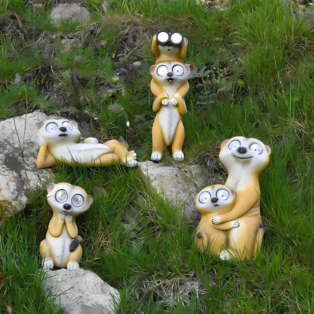 SolarKats™ Figuras luminosas de suricatas