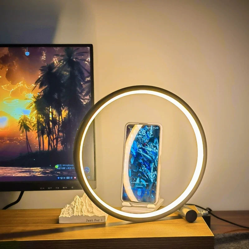 Lámpara de mesita de noche halo