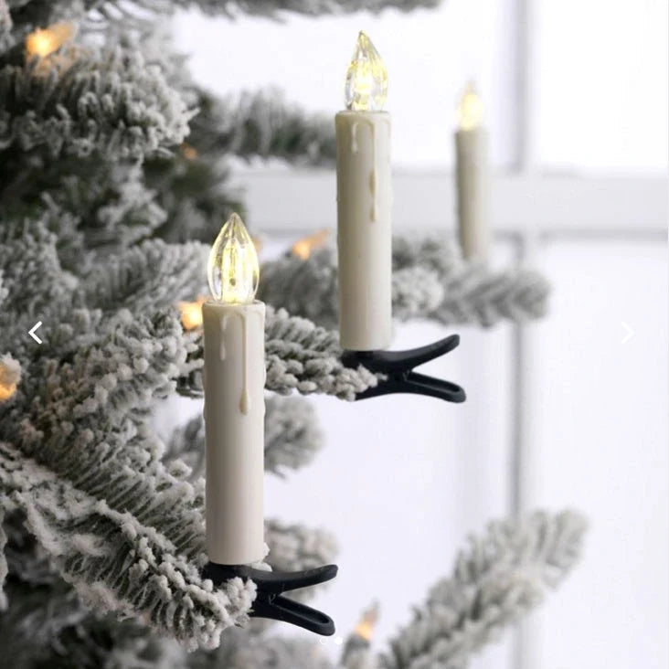 Velas de Navidad inalámbricas con clip