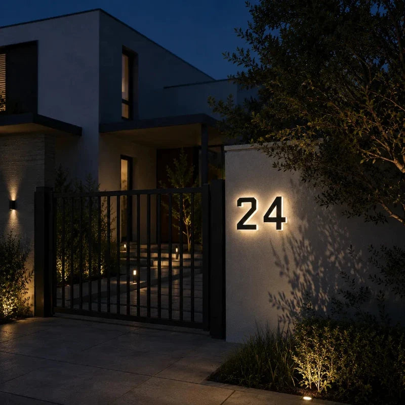 Luz solar para número de casa