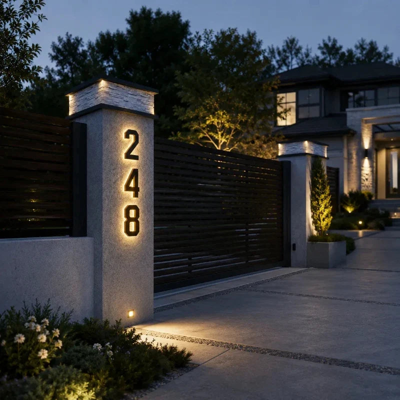 Luz solar para número de casa