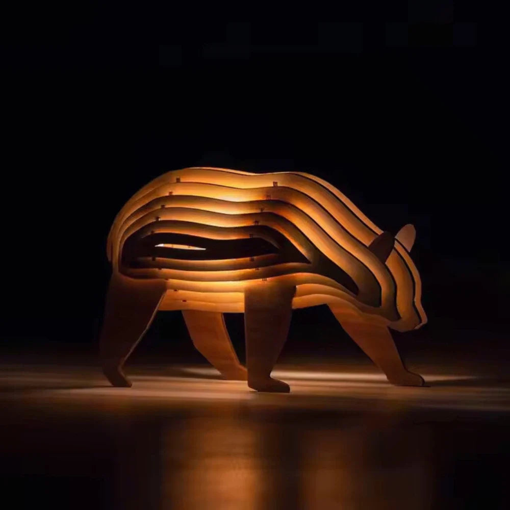 WildCraft™ Lámpara de madera con animales