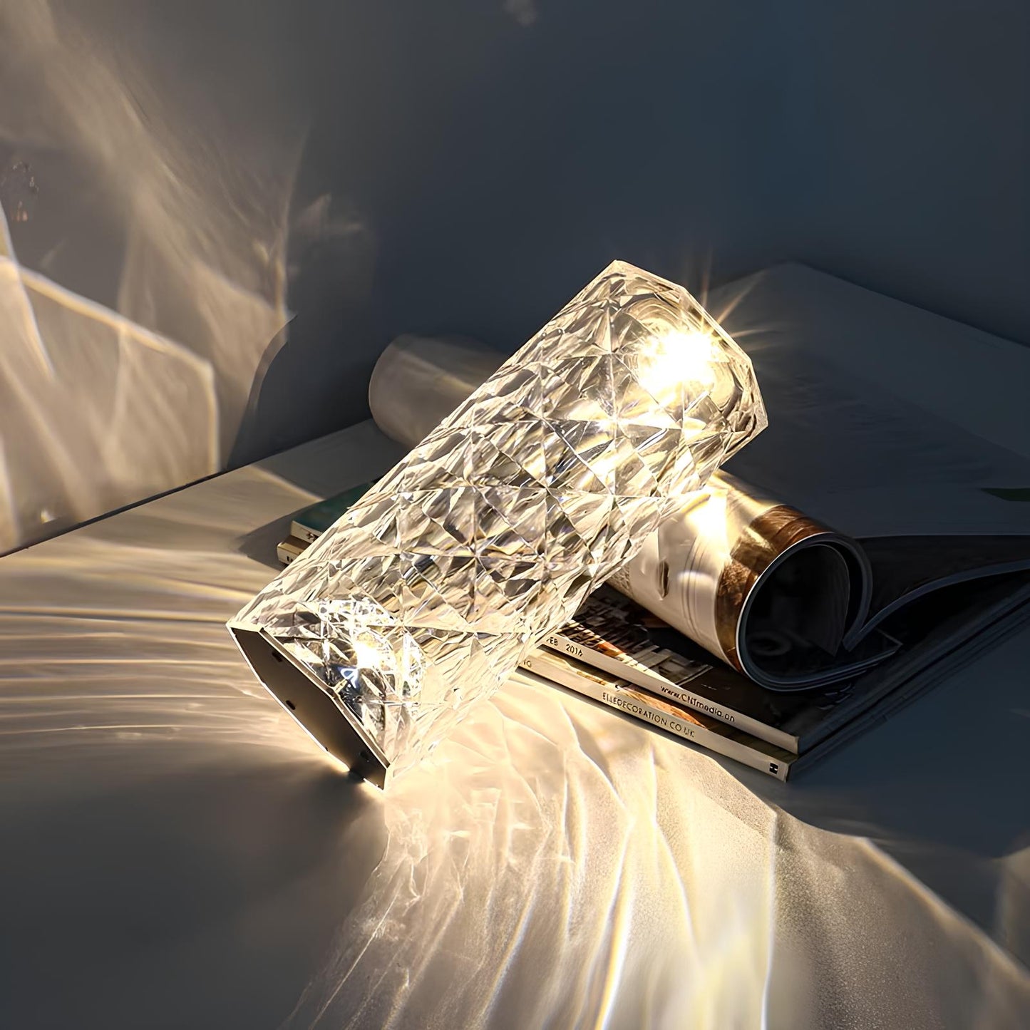 Toque de cristal brillante