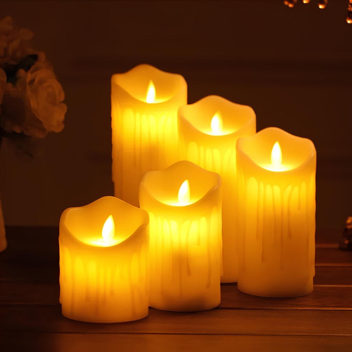 Velas sin llama en bloque