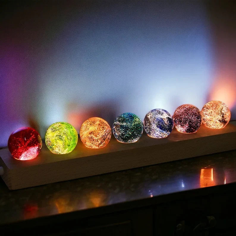 Luminous crystal galaxy orbs